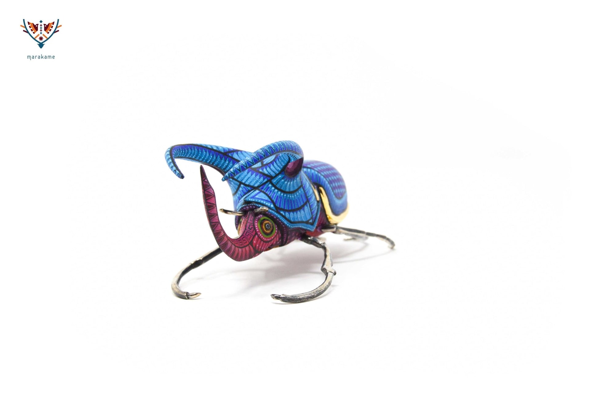 Escarabajo macho - Witol yee mash XV - Arte Huichol - Marakame
