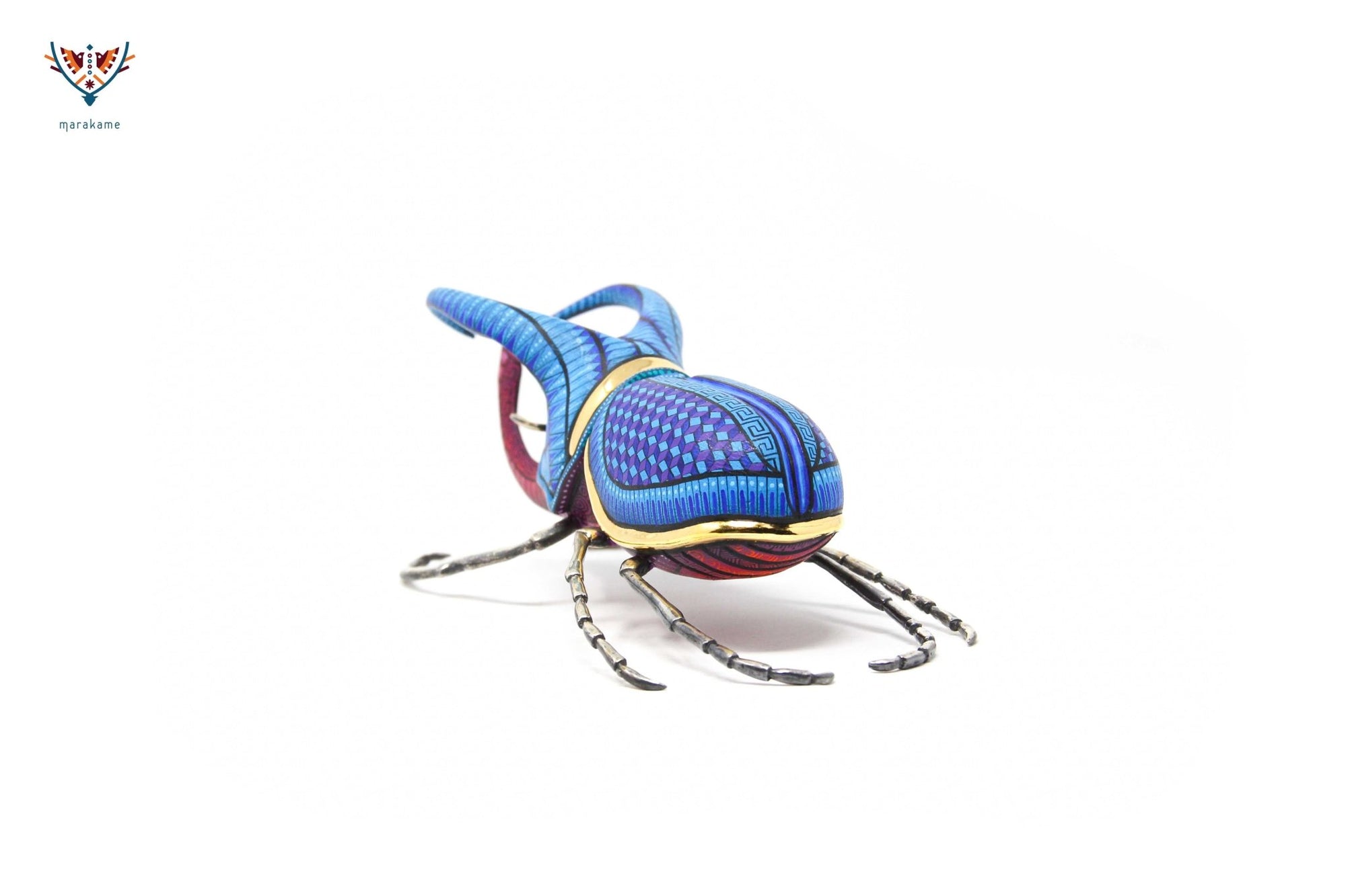 Escarabajo macho - Witol yee mash XV - Arte Huichol - Marakame