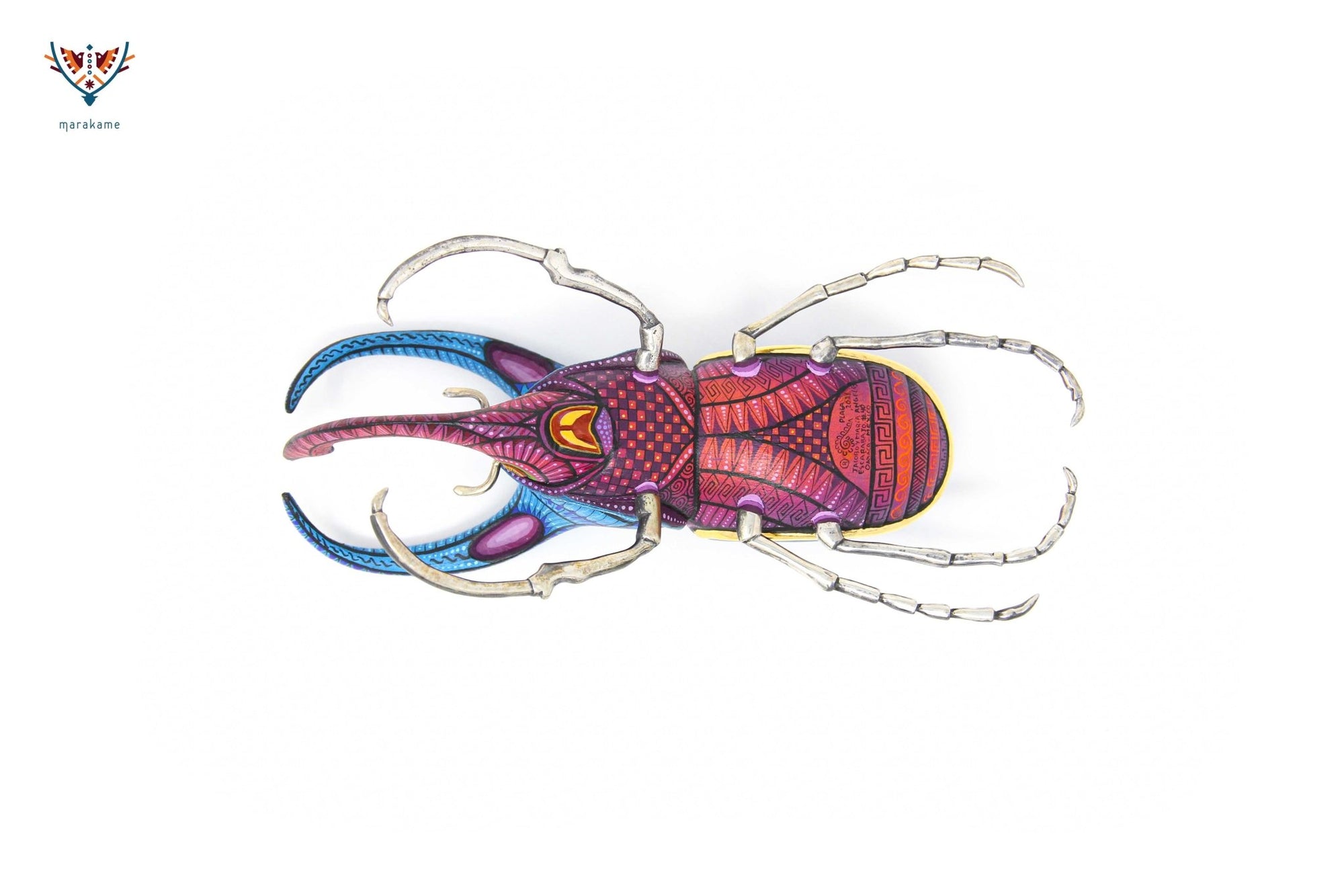 Escarabajo macho - Witol yee mash XV - Arte Huichol - Marakame