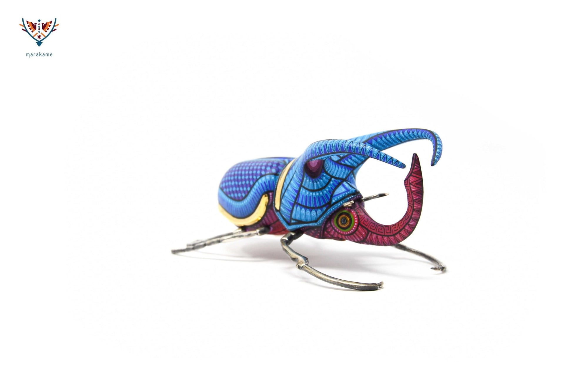 Escarabajo macho - Witol yee mash XV - Arte Huichol - Marakame