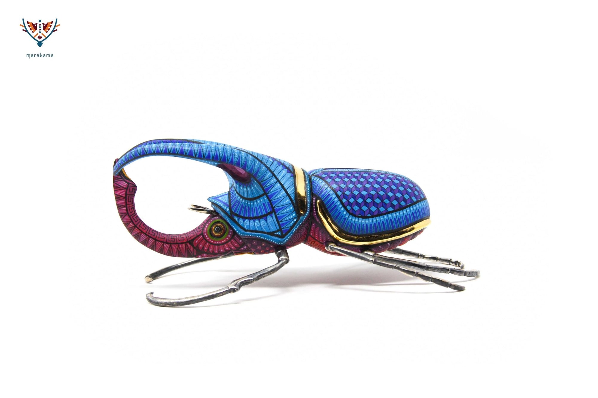 Escarabajo macho - Witol yee mash XV - Arte Huichol - Marakame