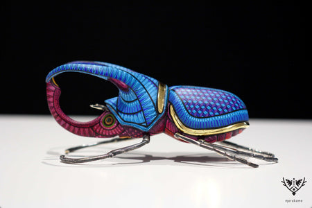 Escarabajo macho - Witol yee mash XV - Arte Huichol - Marakame