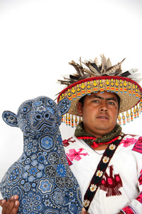 Escultura Arte Huichol - Cabeza de Puma - Xixiweri - Arte Huichol - Marakame