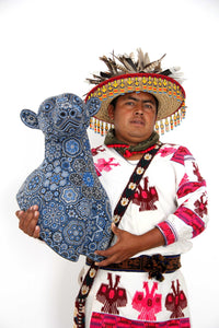 Huichol-Kunstskulptur – Puma-Kopf – Xixiweri – Huichol-Kunst – Marakame