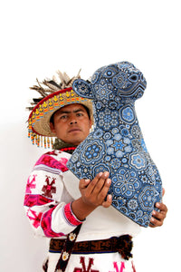 Huichol Art Sculpture - Puma Head - Xixiweri - Huichol Art - Marakame