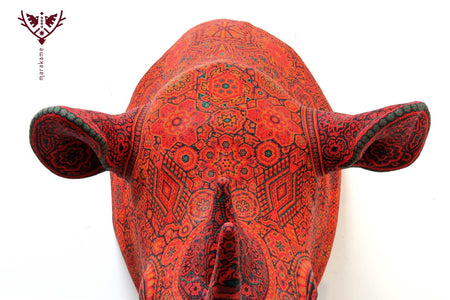 ウイチョル族の芸術彫刻 - サイの頭 - Xuxawe - ウイチョル族の芸術 - マラカメ