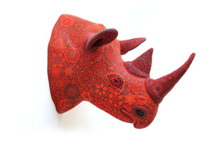 Huichol Art Sculpture - Tête de rhinocéros - Xuxawe - Huichol Art - Marakame