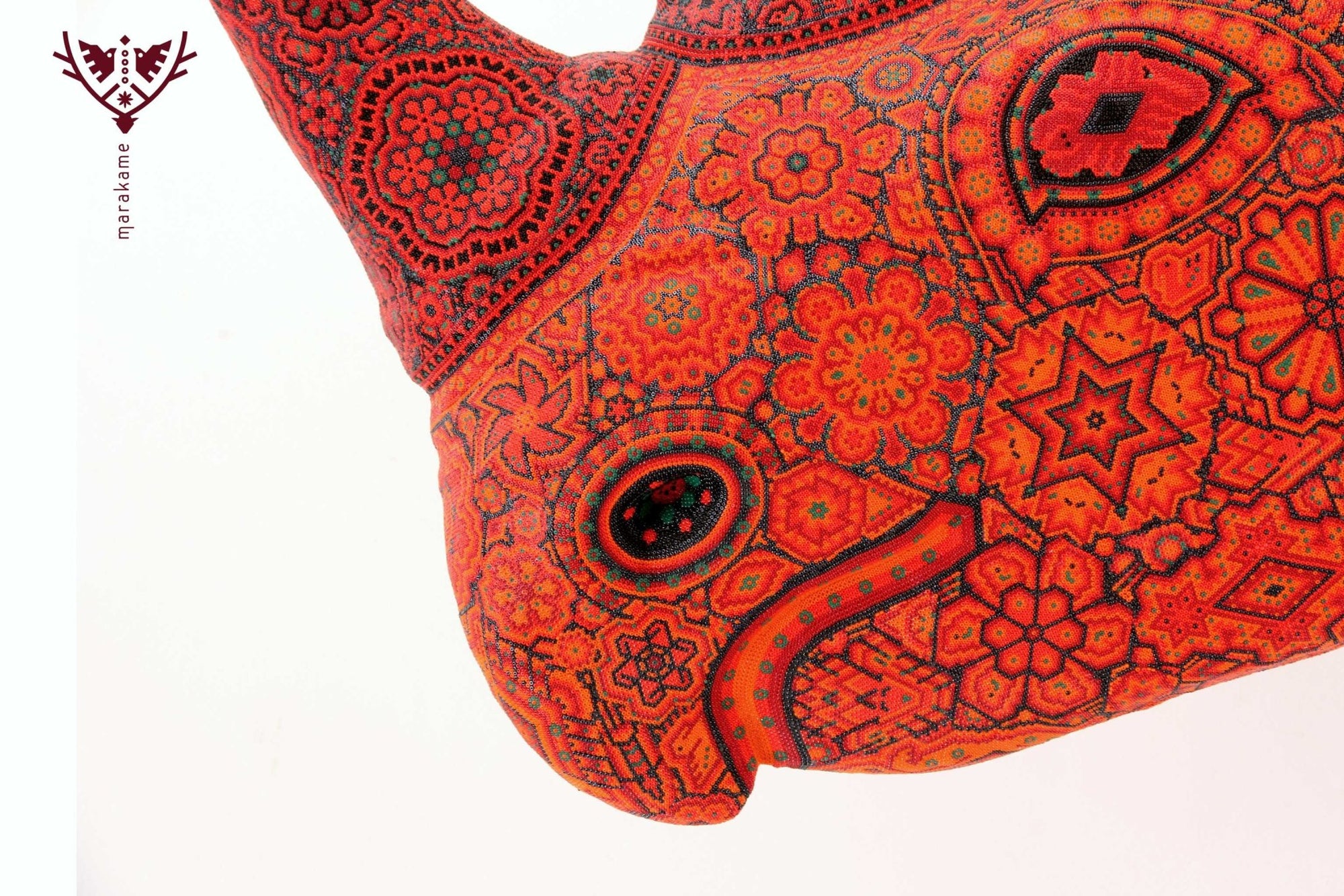 ウイチョル族の芸術彫刻 - サイの頭 - Xuxawe - ウイチョル族の芸術 - マラカメ