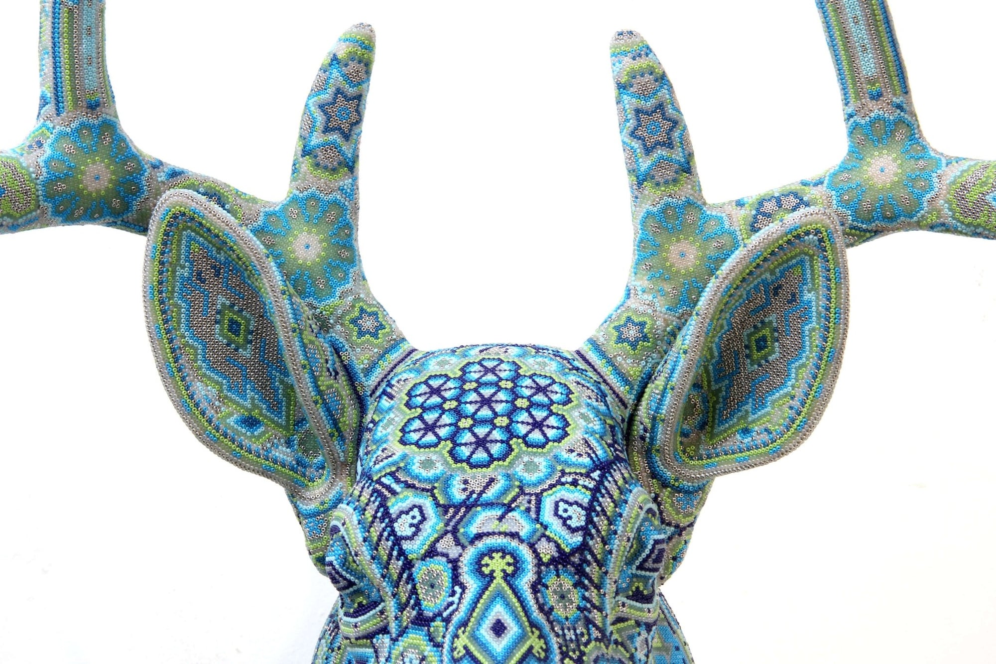Sculpture Huichol Art - Tête de cerf bleu - Kauyumaria - Huichol Art - Marakame