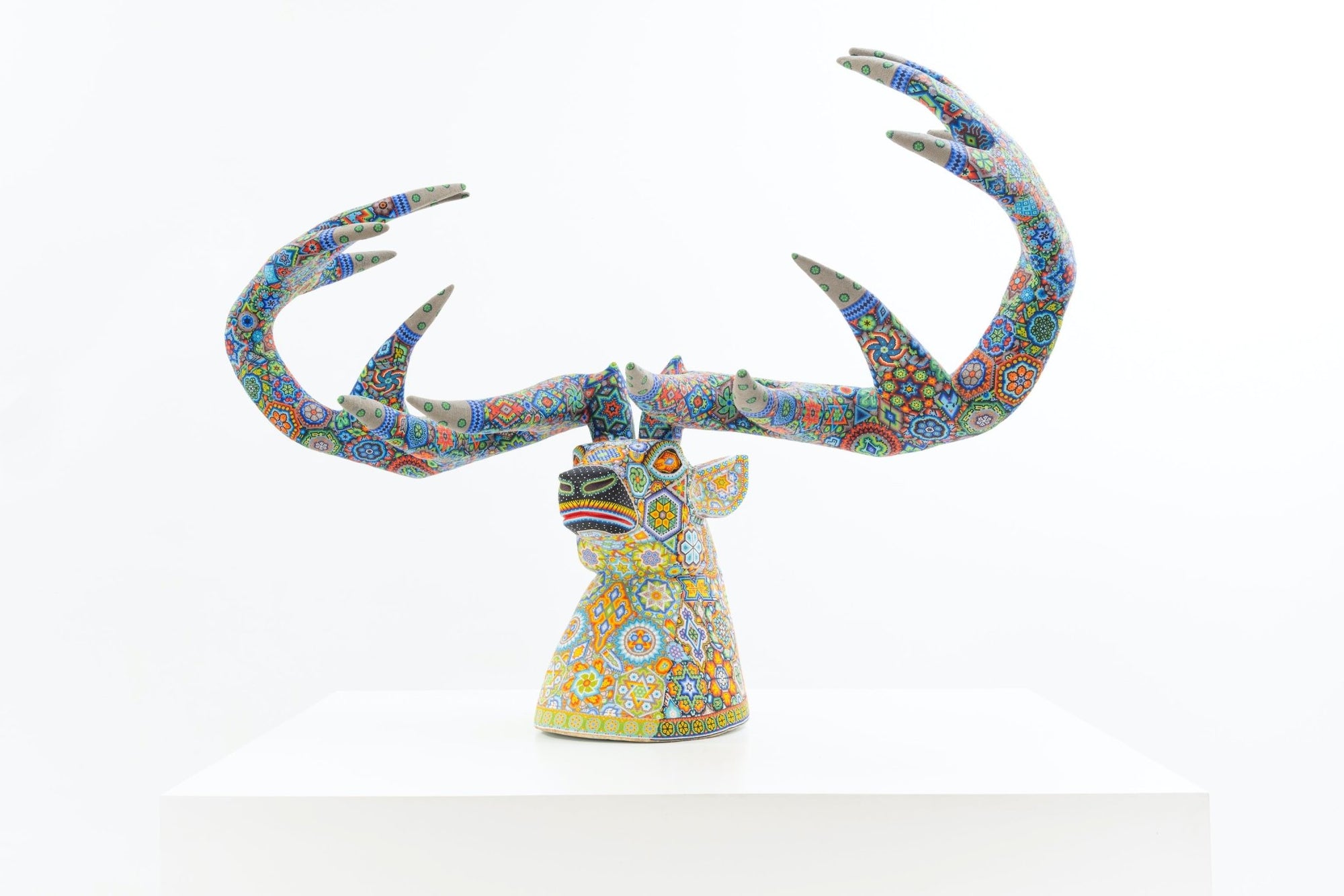 Huichol Art Sculpture-Deer Head-Kauyumarie-Huichol Art-Marakame