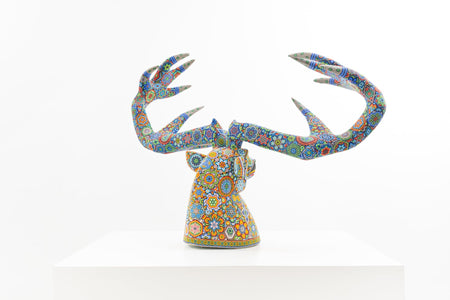 Huichol Art Sculpture-Deer Head-Kauyumarie-Huichol Art-Marakame