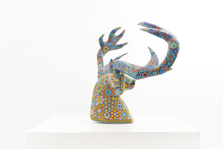 Huichol Art Sculpture-Deer Head-Kauyumarie-Huichol Art-Marakame