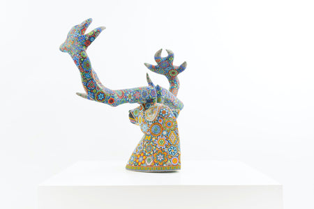 Escultura Arte Huichol - Cabeza de Venado - Kauyumarie - Arte Huichol - Marakame