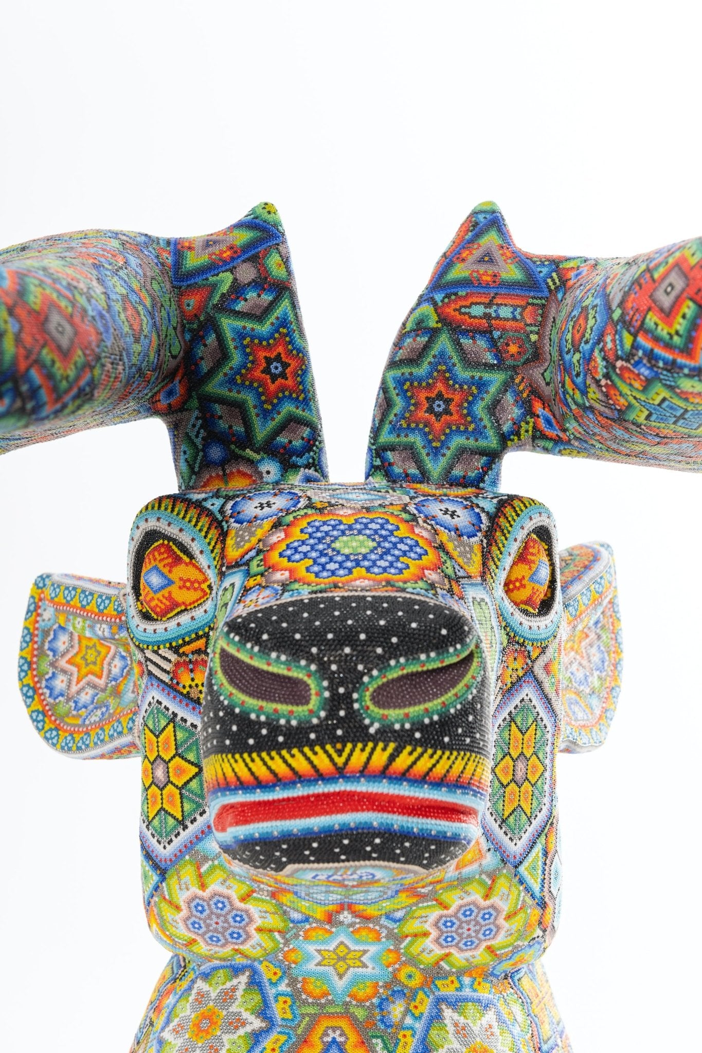 Huichol Art Sculpture-Deer Head-Kauyumarie-Huichol Art-Marakame