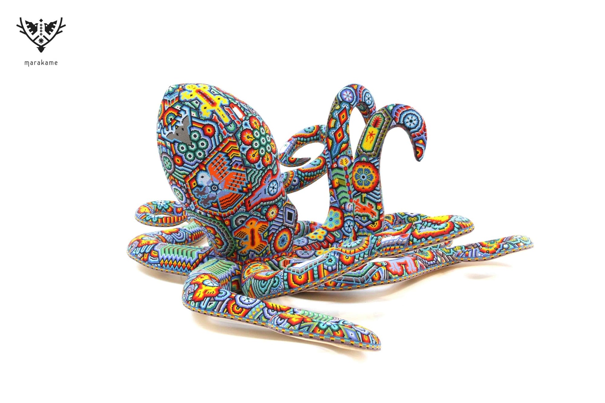 Huichol Squid Art Sculpture - Haramara - Huichol Art - Marakame