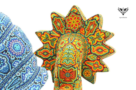 ウイチョル族の芸術彫刻 - ケツァルコアトル カタツムリ - ウイチョル州の芸術 - マラカメ