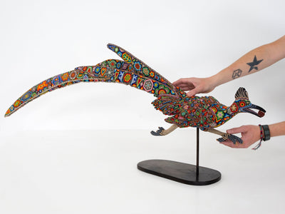 ウイチョル族アート彫刻 - ロードランナー×キジ - ウイチョル族アート - マラカメ