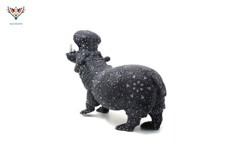 Sculpture d'art Huichol - Hippopotame - Art Huichol - Marakame