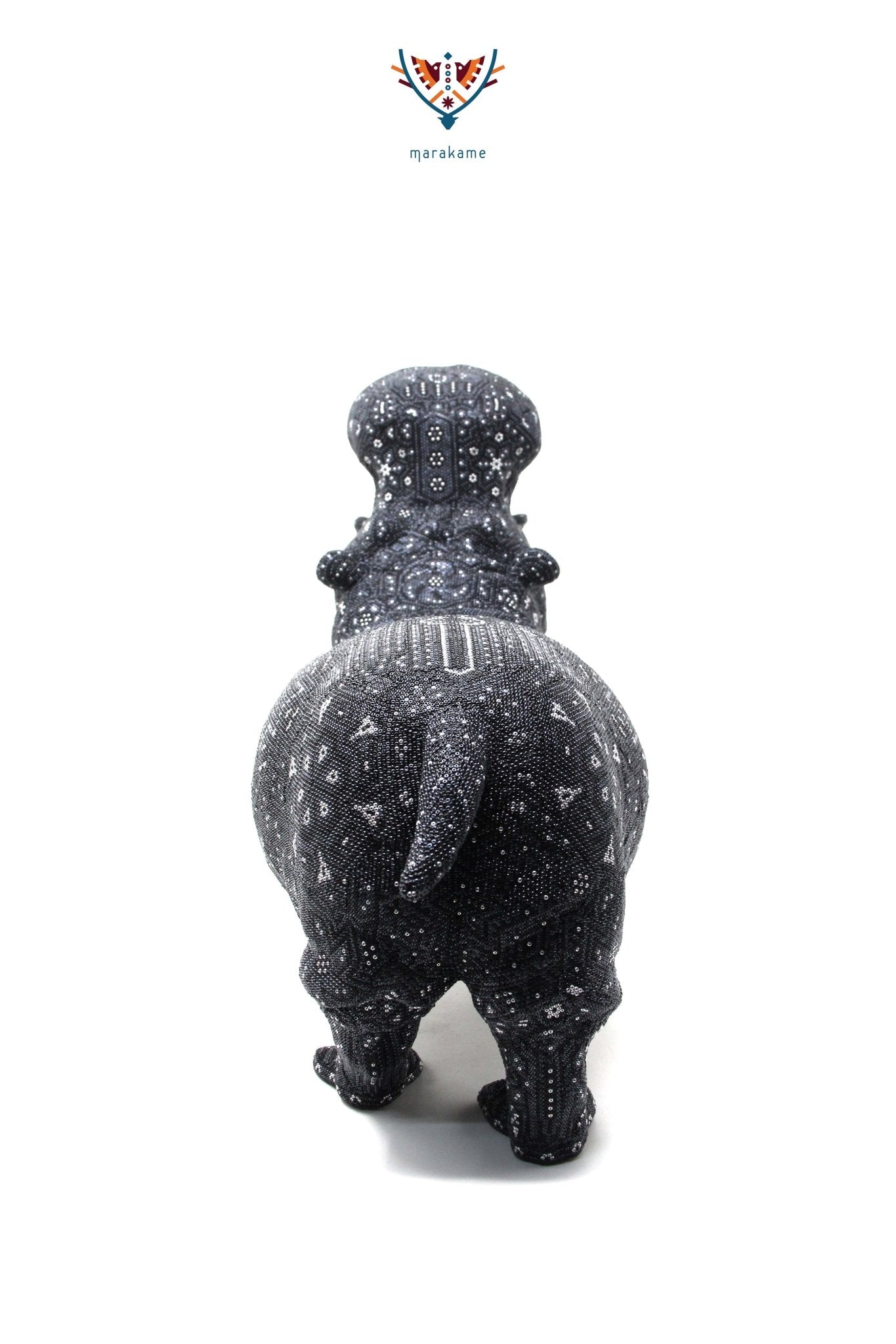 Sculpture d'art Huichol - Hippopotame - Art Huichol - Marakame