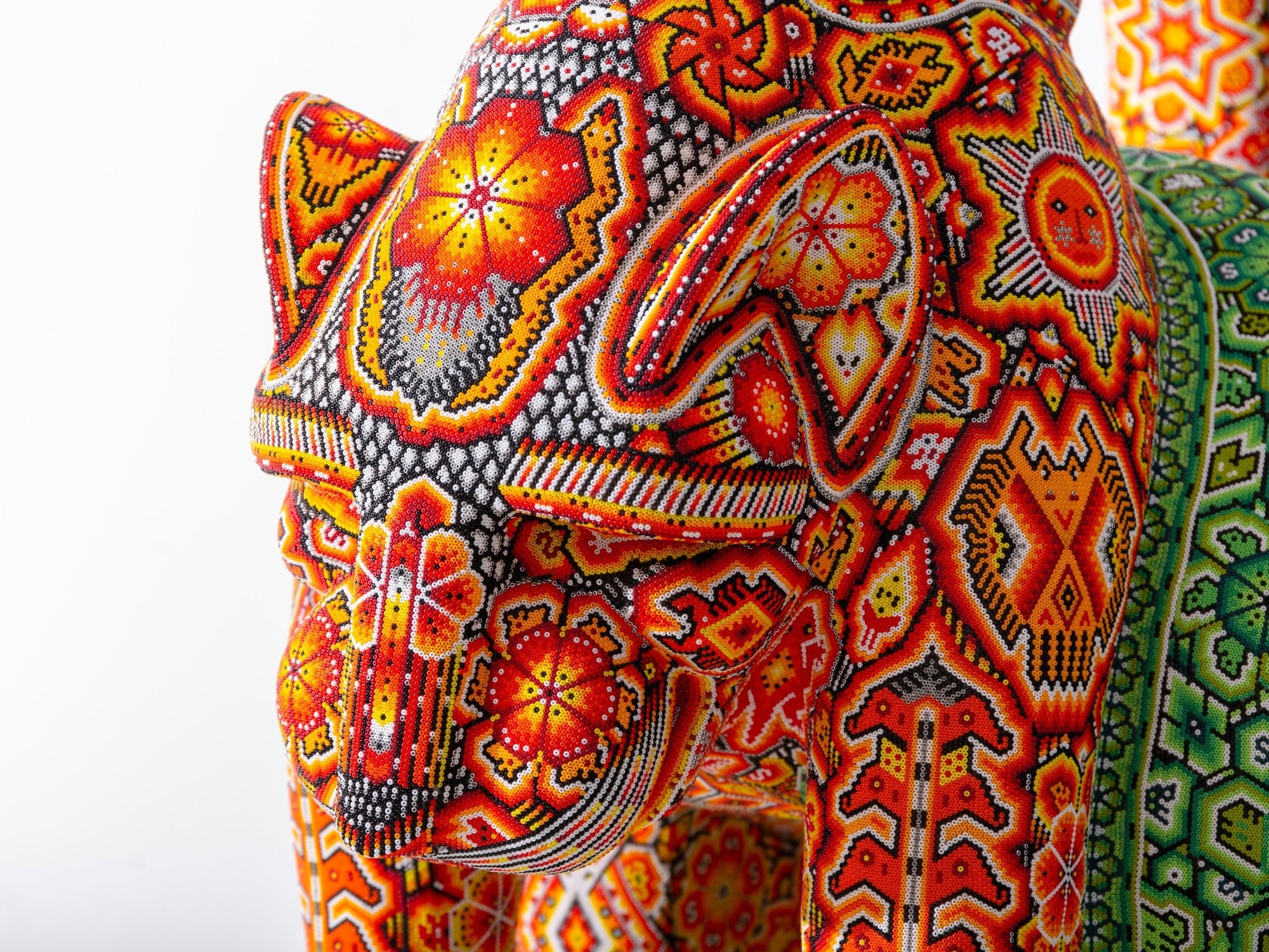 Escultura Arte Huichol - Jaguar alado con serpiente - Tatewari - Arte Huichol - Marakame