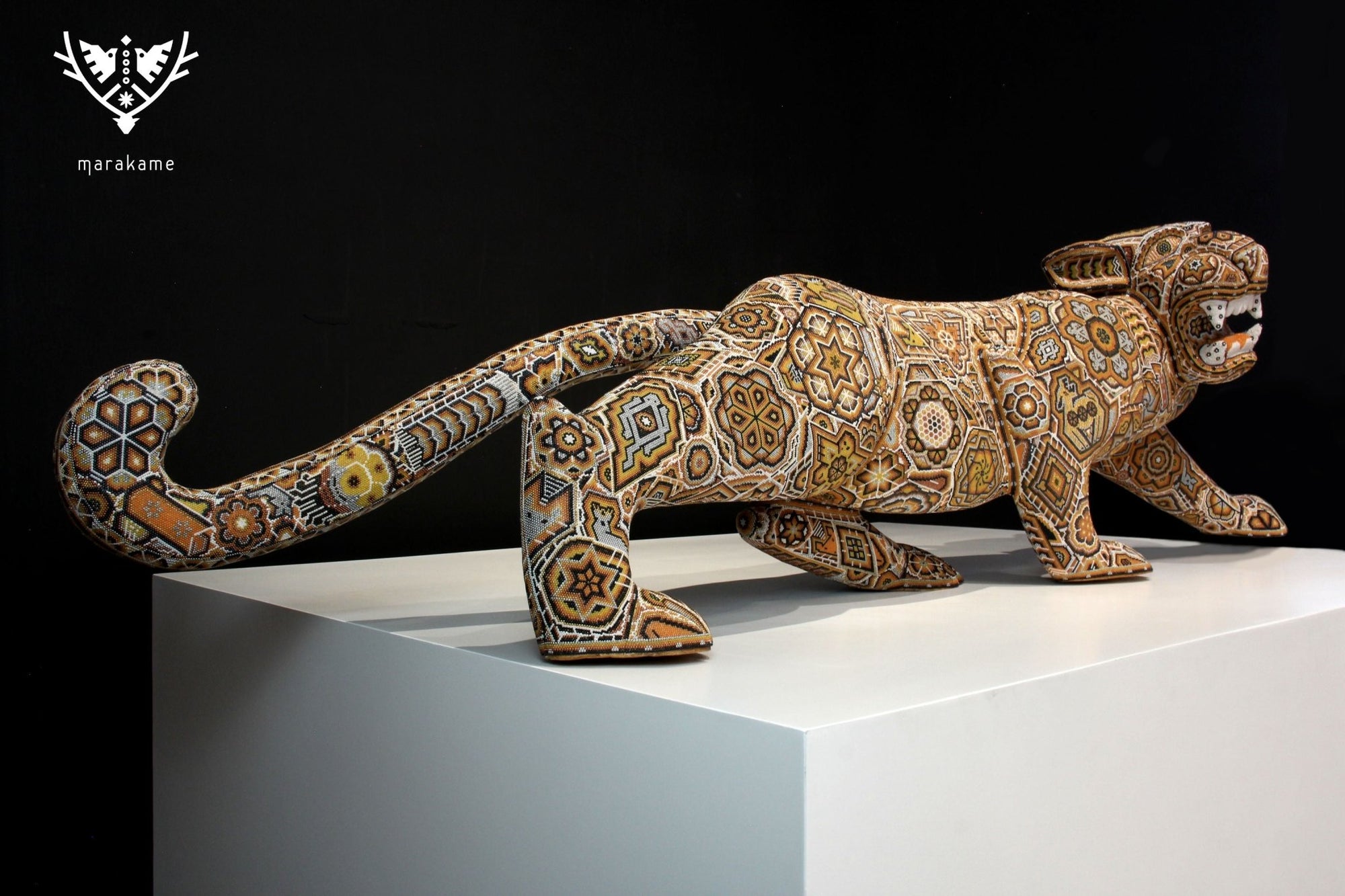 Skulptur Huichol Art - Jaguar - Maye - Huichol Art - Marakame
