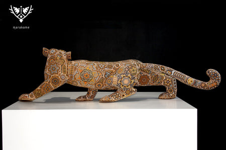 Skulptur Huichol Art - Jaguar - Maye - Huichol Art - Marakame