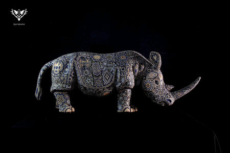 Huichol Art Sculpture - Haiyuawita Rhinoceros - Huichol Art - Marakame