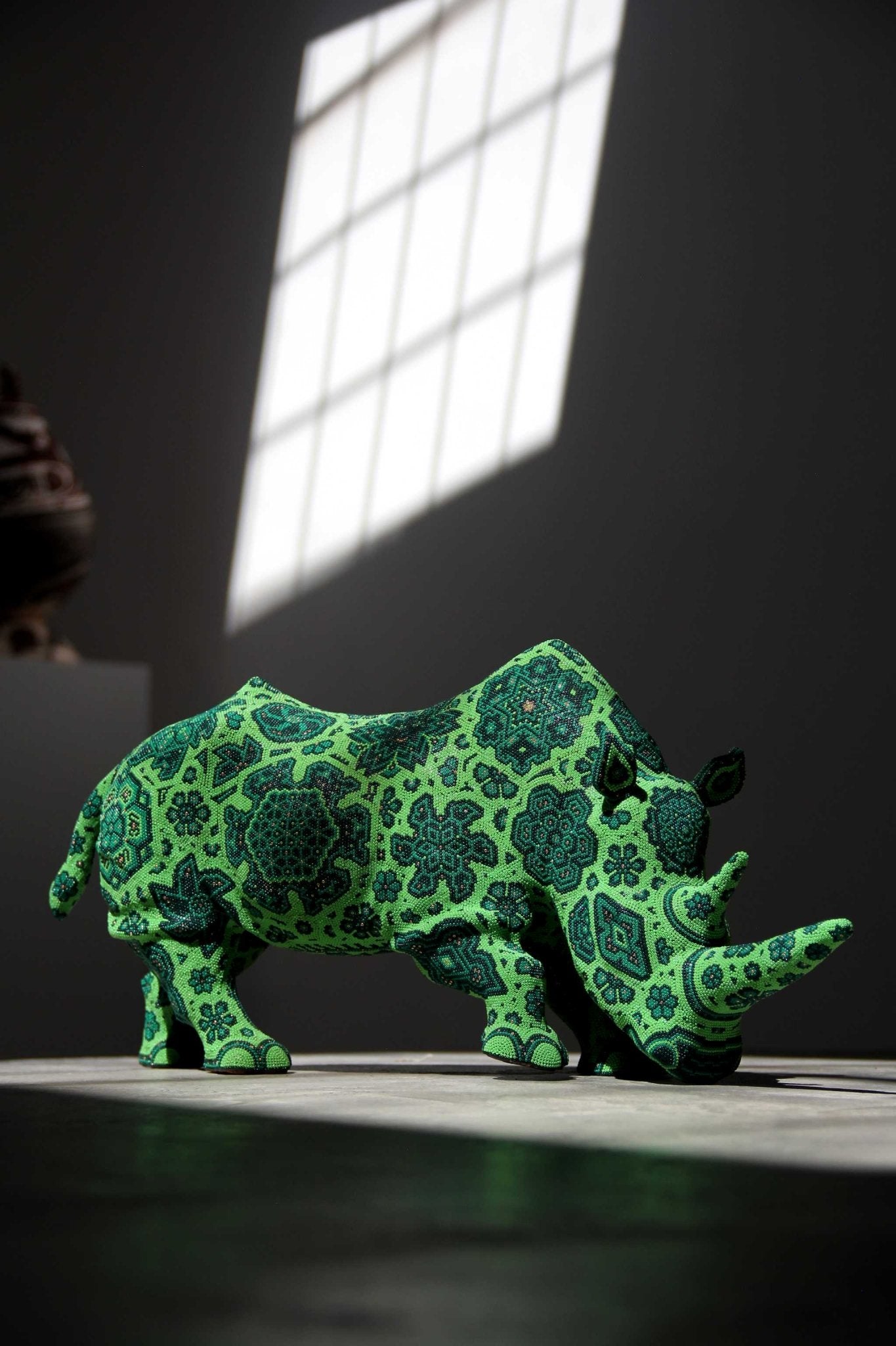 Huichol Art Sculpture - Hikuri Rhino - Huichol Art - Marakame