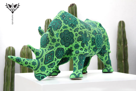 Sculpture d'art Huichol - Hikuri Rhino - Art Huichol - Marakame