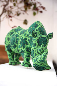 Huichol Art Sculpture - Hikuri Rhino - Huichol Art - Marakame