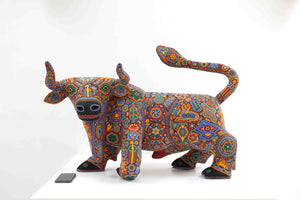Huichol Bull Art Sculpture - Great Turah - Huichol Art - Marakame