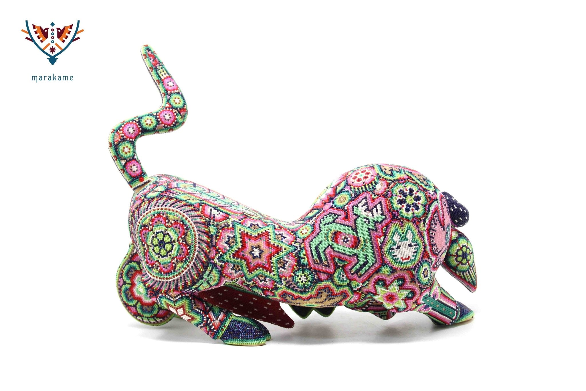 Huichol Bull Kunstskulptur - Hakuyaka - Huichol Kunst - Marakame