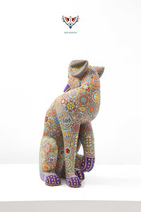 Skulptur Huichol Art – Fuchs Tatéi Yurienaka – Huichol Art – Marakame