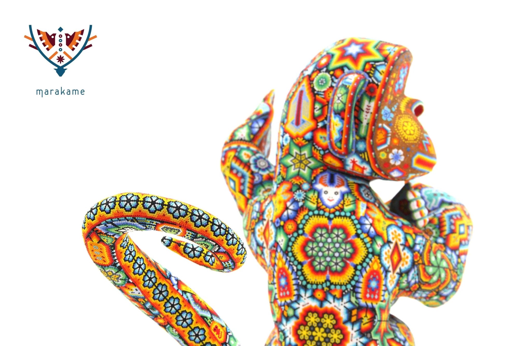 Copal Chango sculpture with baby - Yurienaka - Huichol art - Marakame