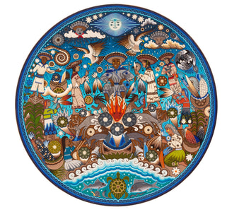 Ite+ri wewiya Haramara tsie timieme - 45 x 45 cm. - 18 x 18 in. - Arte Huichol - Marakame