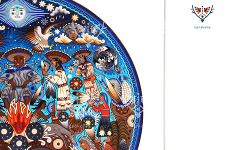 Ite+ri wewiya Haramara tsie timieme - 45 x 45 cm. - 18 x 18 in. - Huichol Art - Marakame