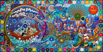 Geburt der Gottheiten – Huichol-Kunst – Marakame