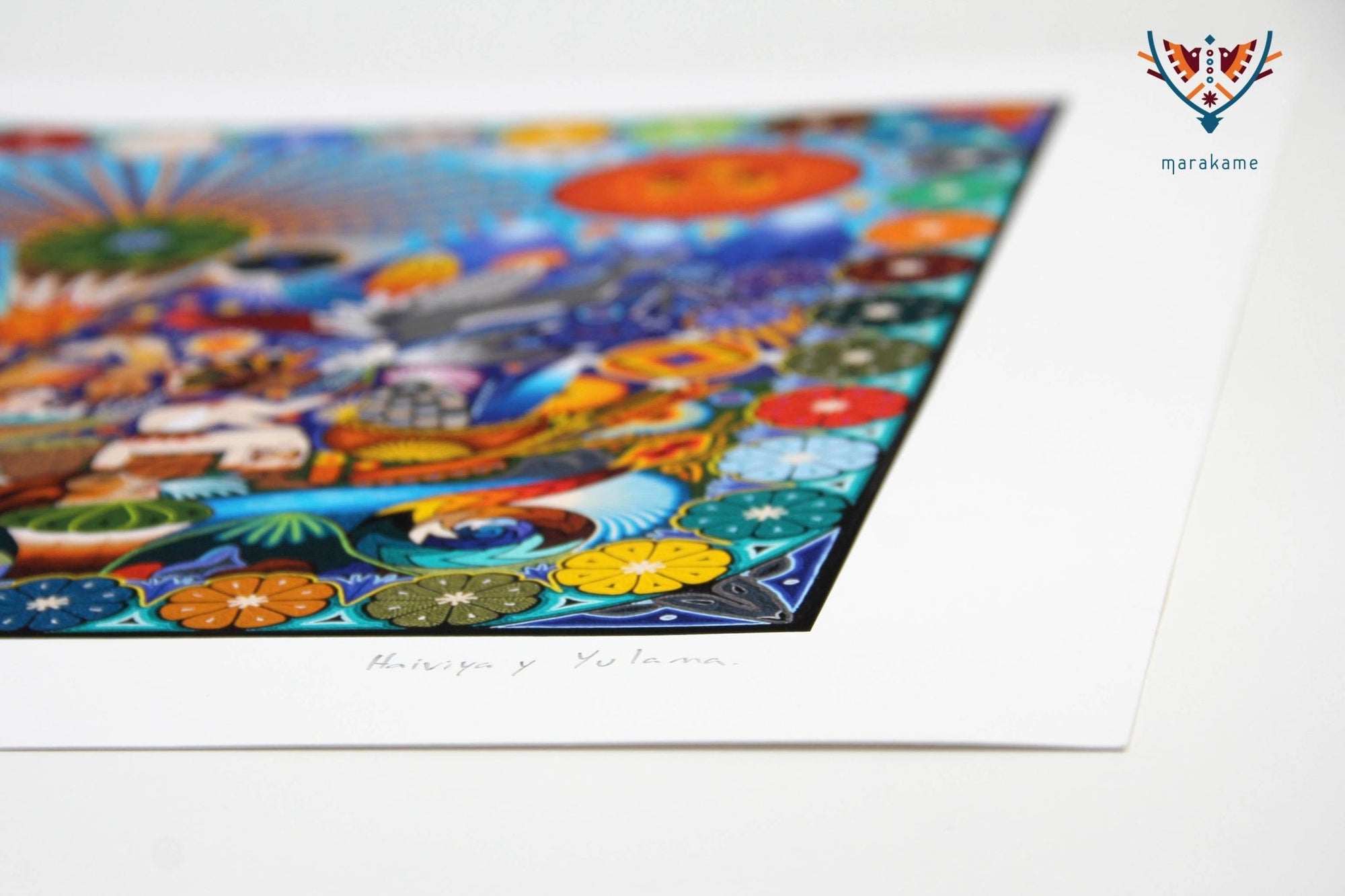 Birth of the Deities - 90 x 50.6 cm. - 36 x 20 in. - Huichol Art - Marakame
