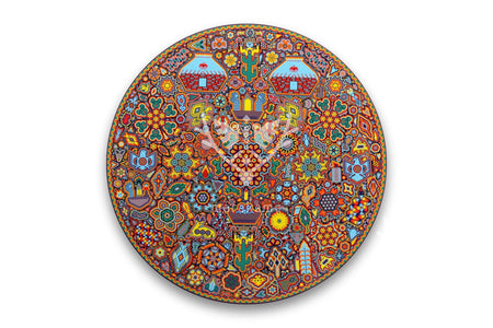 Nierika de Chaquira Circle Huichol - Calihuey - 120 cm. - Huichol Art - Marakame