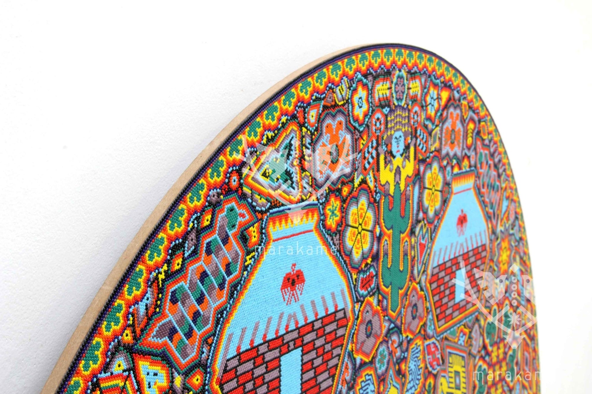 Nierika de Chaquira Círculo Huichol - Calihuey - 120 cm. - Arte Huichol - Marakame