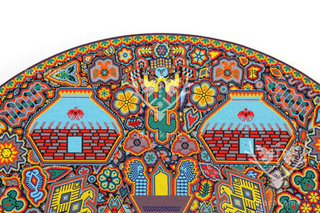 Nierika de Chaquira Círculo Huichol - Calihuey - 120 cm. - Arte Huichol - Marakame