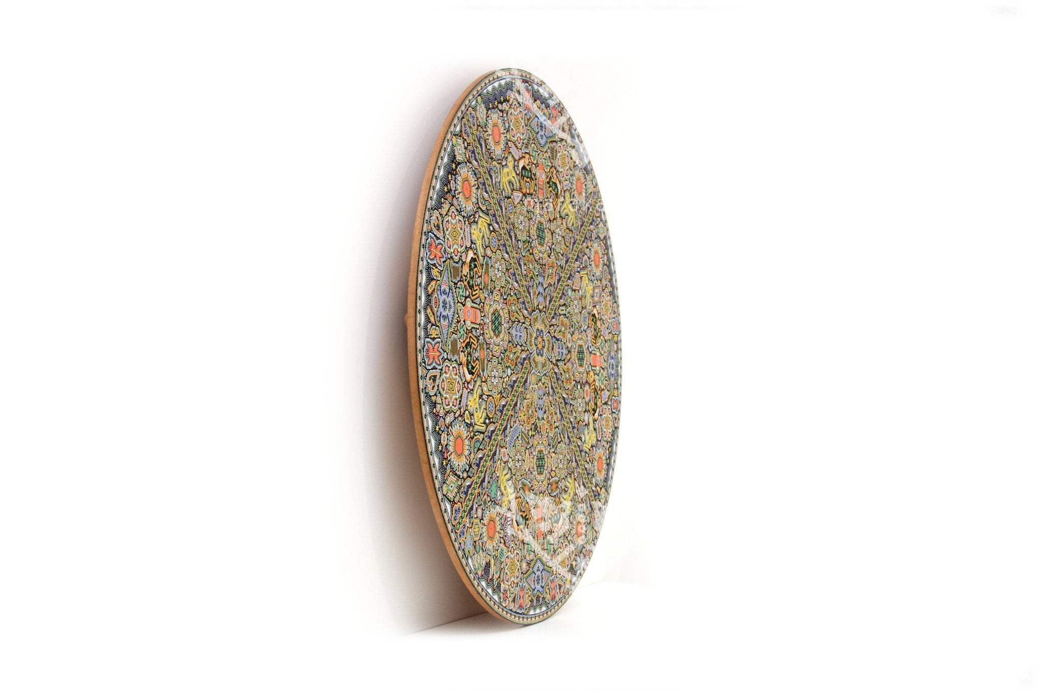 Nierika de Chaquira Huichol Circle – Kauyumarie, heiliger Ort – 120 cm. - Huichol-Kunst - Marakame