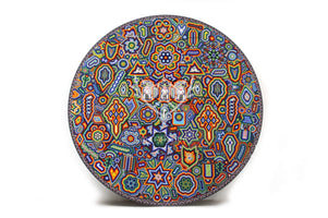 Nierika de Chaquira Circulo Huichol - Los tres Marakate - 120 cm. - Arte Huichol - Marakame