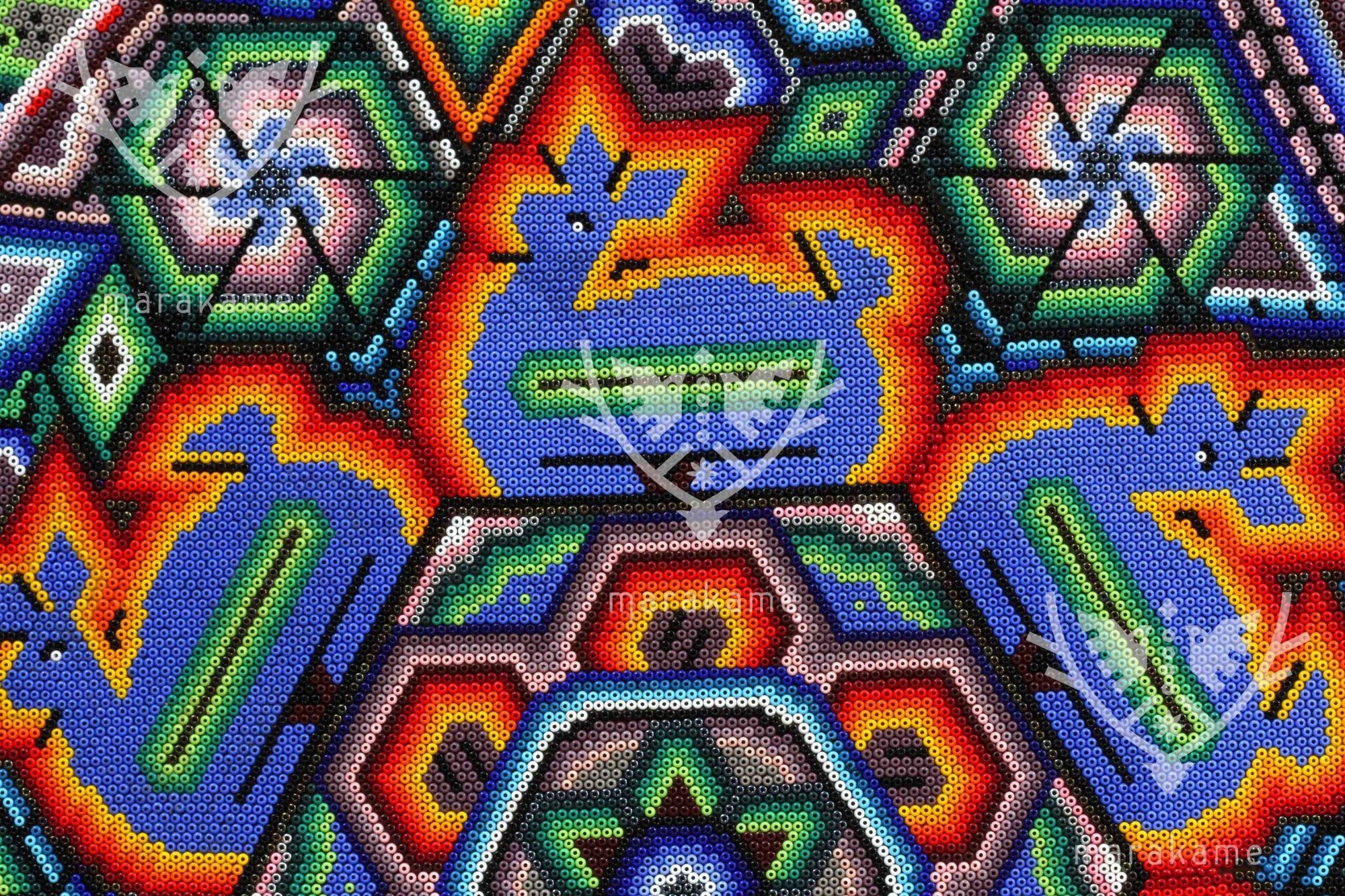 Chaquira Nierika Kreis Huichol - Tatei Yurienaka - 120 cm. - Huichol-Kunst - Marakame