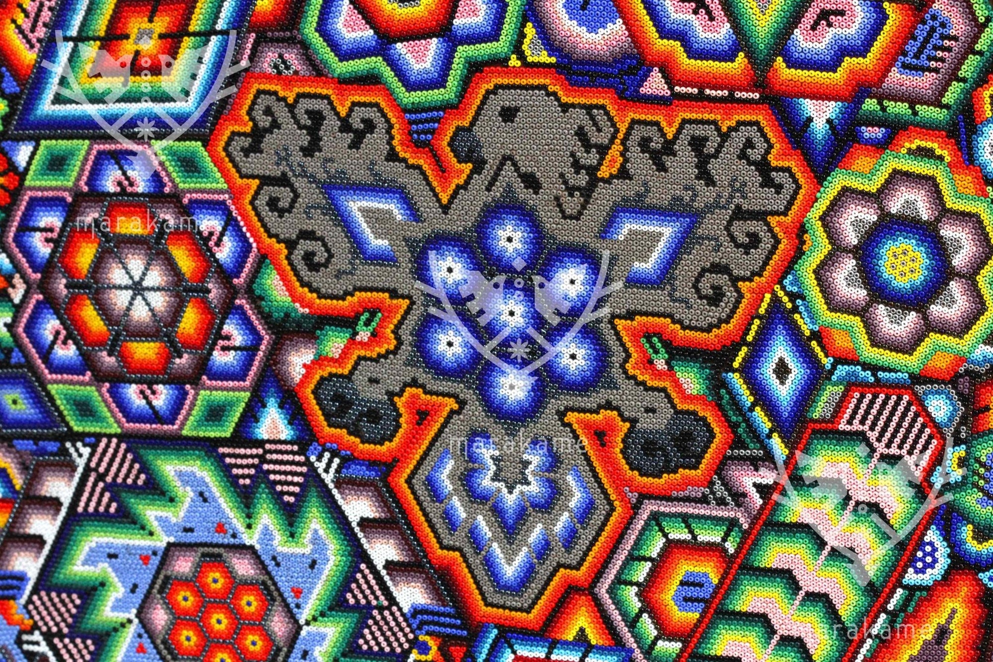 Chaquira Nierika Circle Huichol - Tatei Yurienaka - 120 cm. - Huichol Art - Marakame