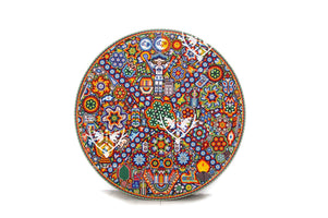 Nierika de Chaquira Cercle Huichol - Tuinurite - 120 cm. de diamètre - Art Huichol - Marakame