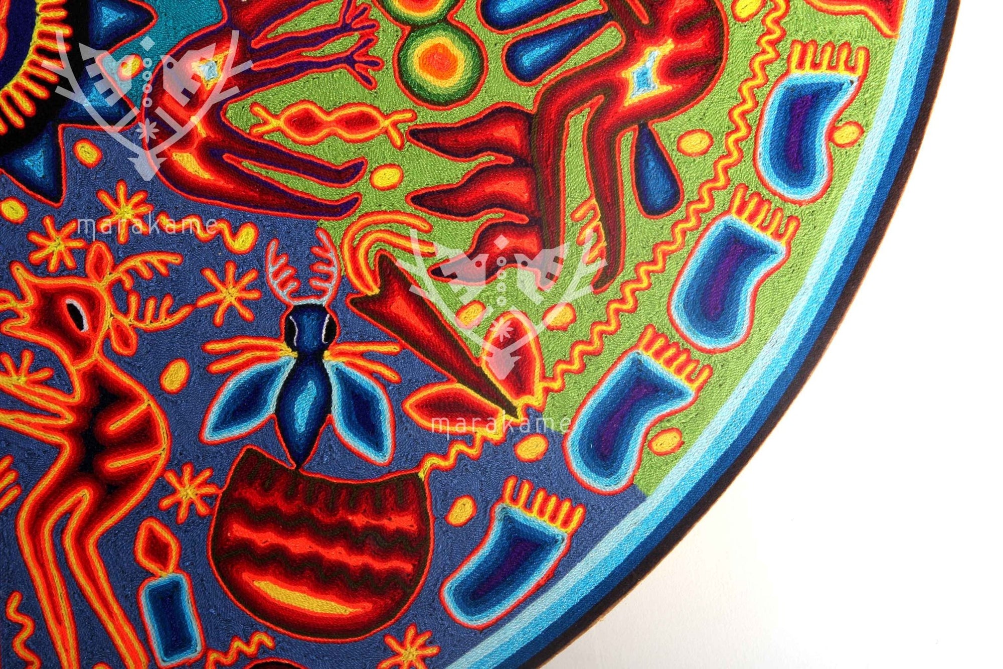 Yarn Nierika Circle Huichol - Hikuri - 120 cm. in diameter - Huichol Art - Marakame