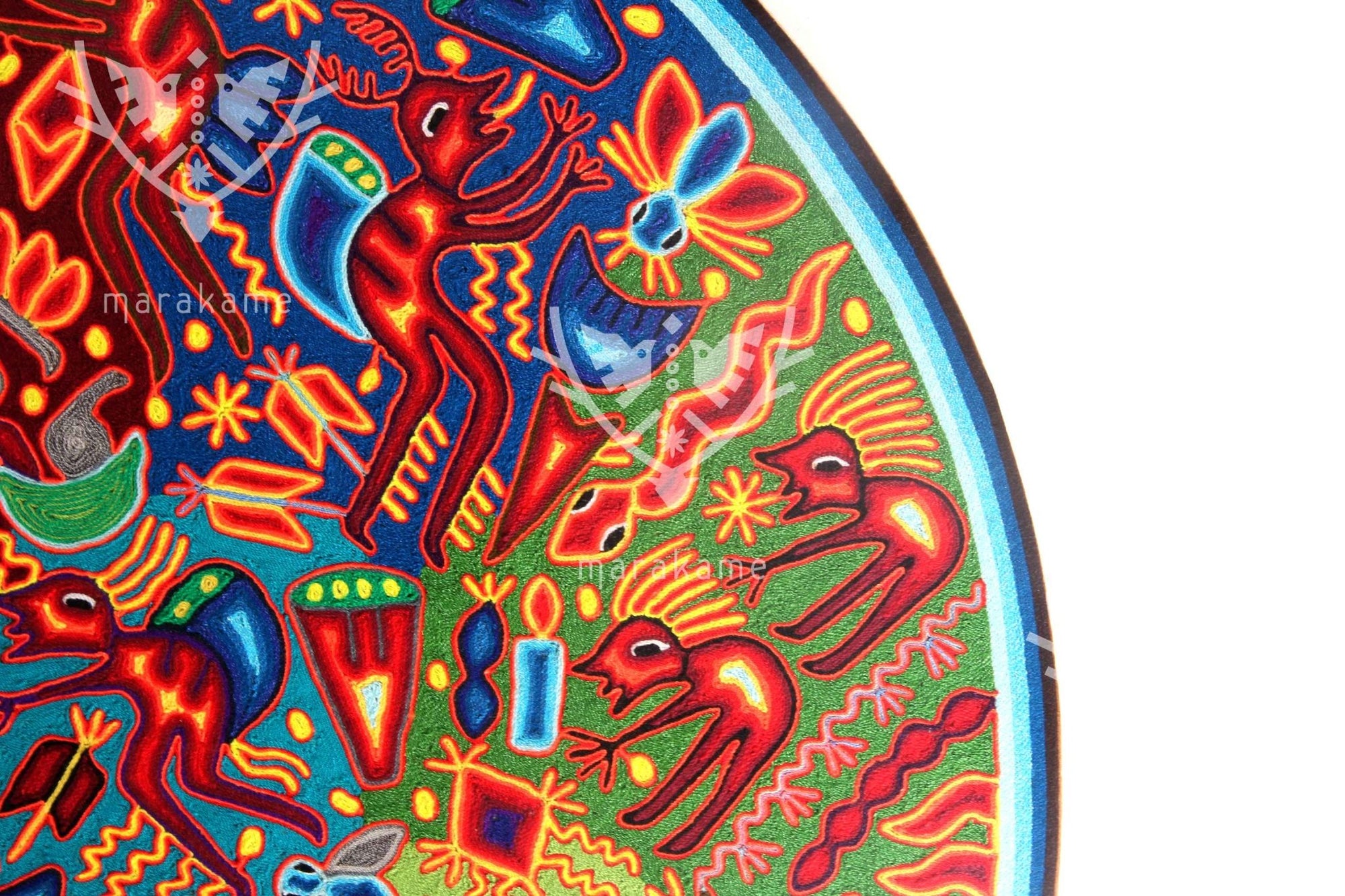 Yarn Nierika Circle Huichol - Hikuri - 120 cm. in diameter - Huichol Art - Marakame