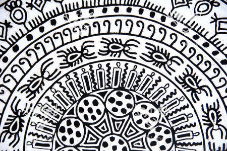 Nierika del Cerchio Pettinato Huichol - La Ventosa Empyotada - 160 cm. - Arte Huichol - Marakame