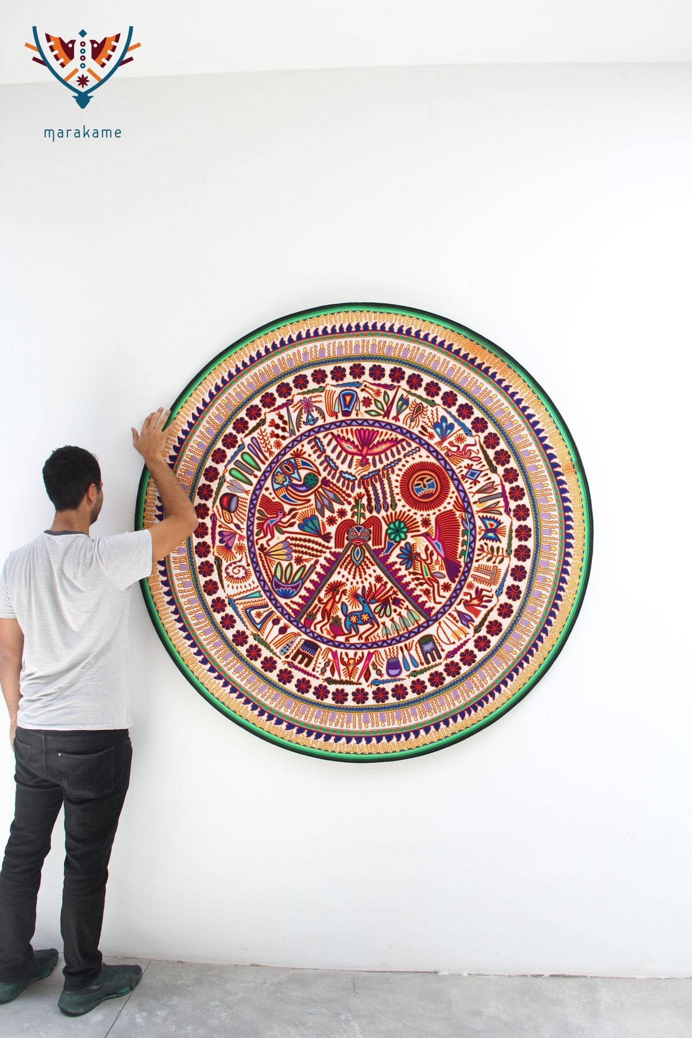 Filato Nierika of Huichol Circle - Nakawé - 160 cm. - Arte Huichol - Marakame